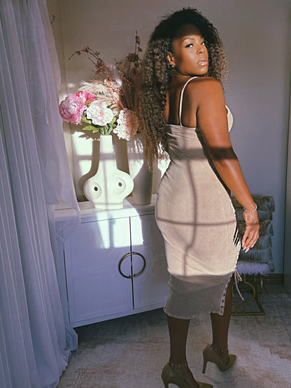 Mocha Mirage Midi Dress