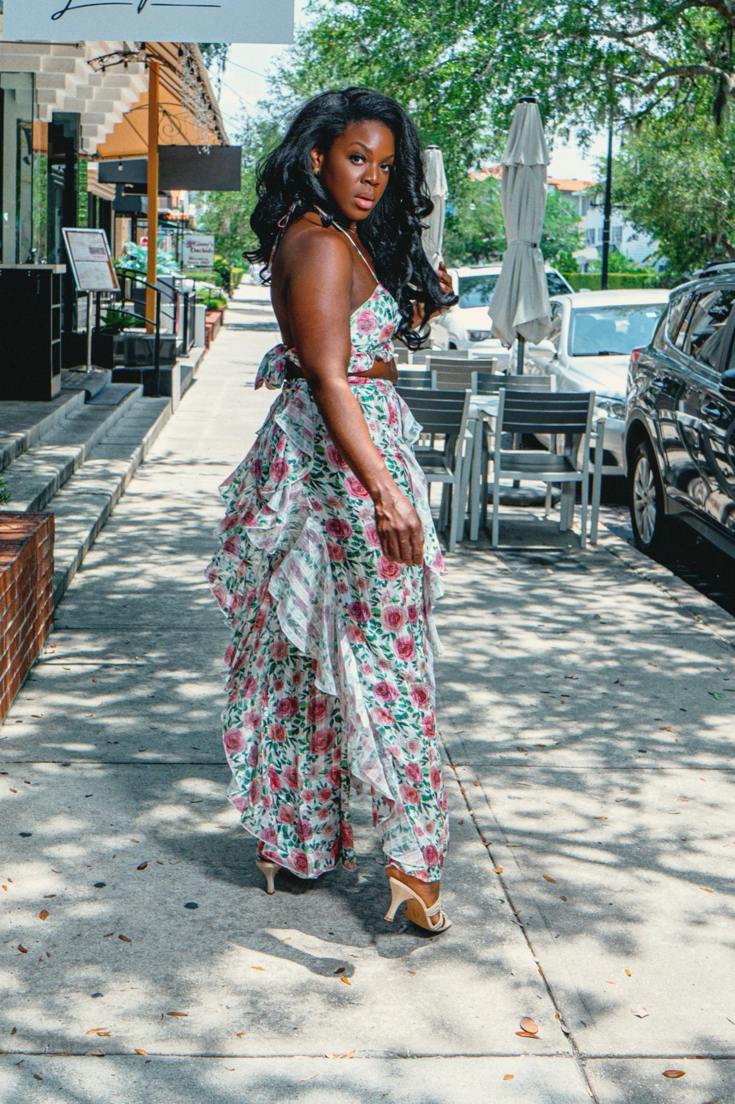 The URBN Bouquet Summer In Saint-Tropez Two-Piece Pant Set. St. Tropez inspired outfit styled for resortwear